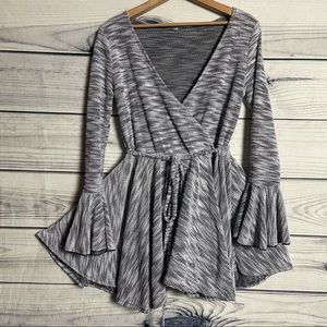 Boutique Long Sleeve Flair Sweater Mini Dress